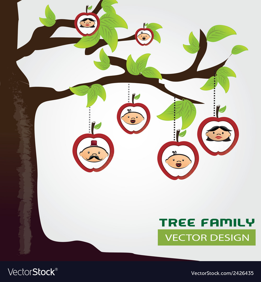 Family tree over gray background