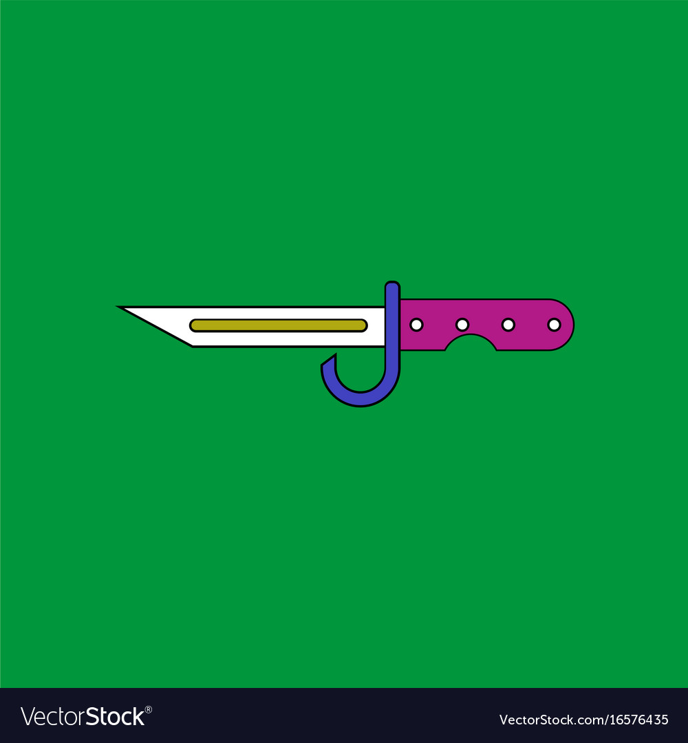 Flache Icon Design Sammlung Armee Bajonettmesser