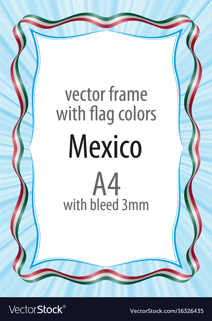 Frame and border of ribbon with the colors