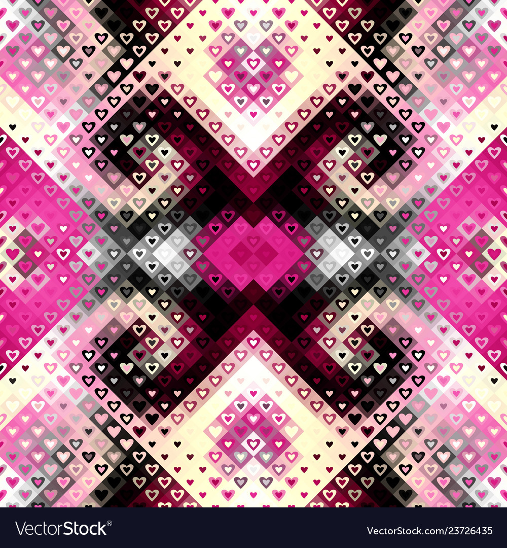 Geometric abstract low poly pattern with hearts Vector Image Geometric abstract low poly pattern with hearts