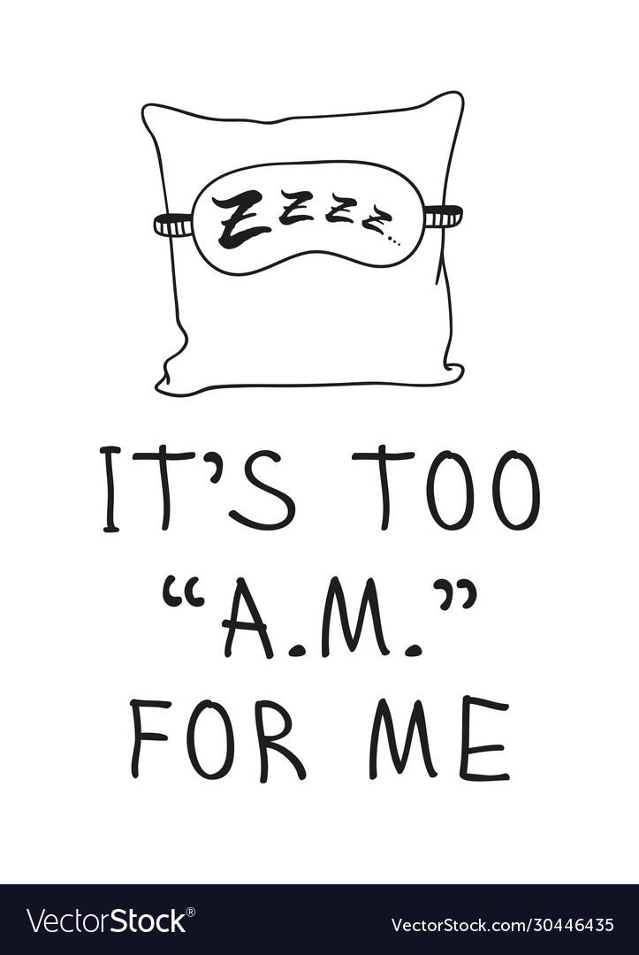Hand drawn objects about sleep routines and text