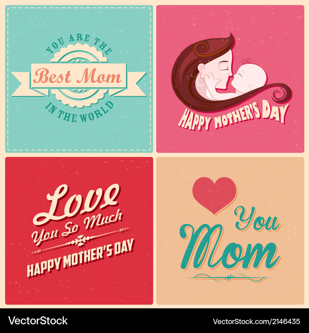 Happy mothers day card template Royalty Free Vector Image