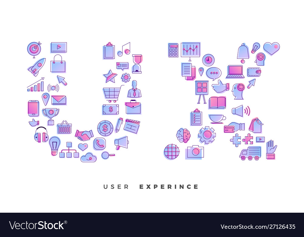 Icons combination to ux ui Royalty Free Vector Image