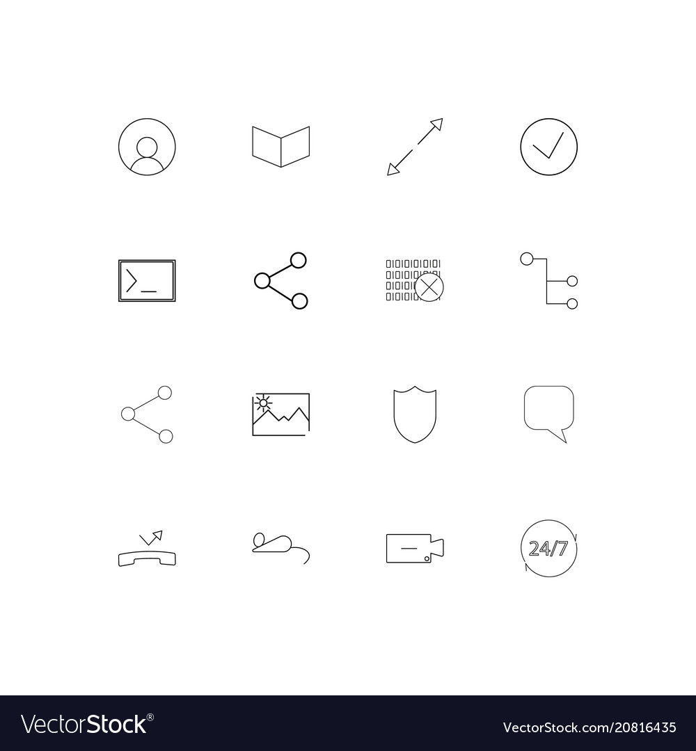 Interface linear thin icons set outlined simple