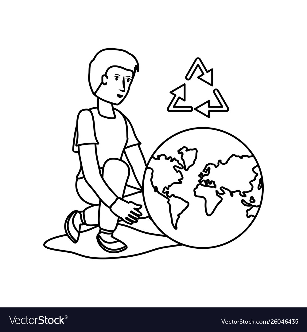 Isolated planet and avatar man design