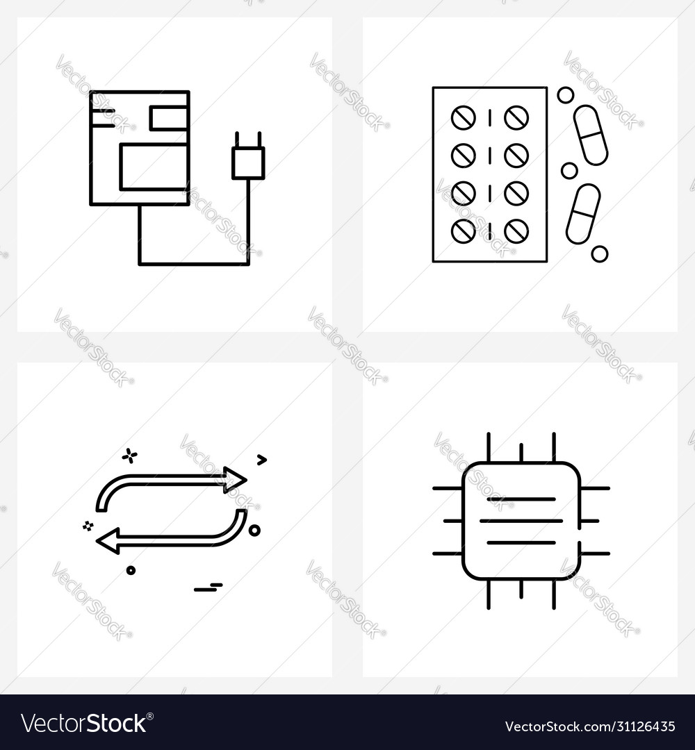 Isolated symbols set 4 simple line icons