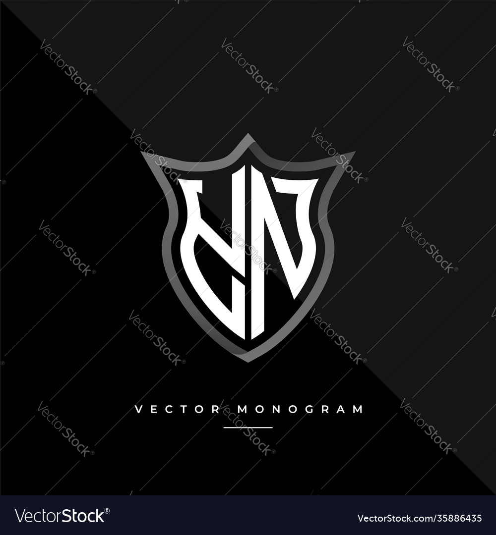 Letter yn logo design silver shield y n monogram