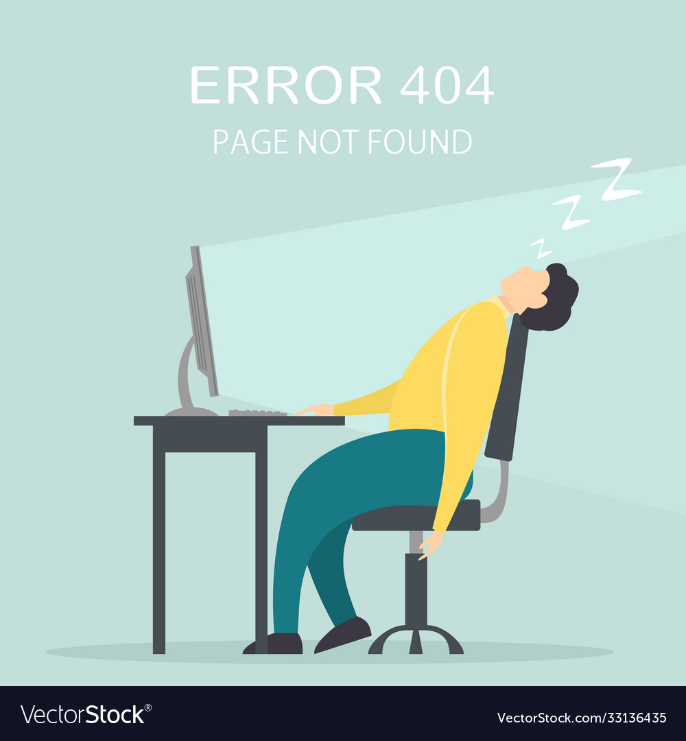 Man fell asleep at computer vector image Man fell asleep at computer
