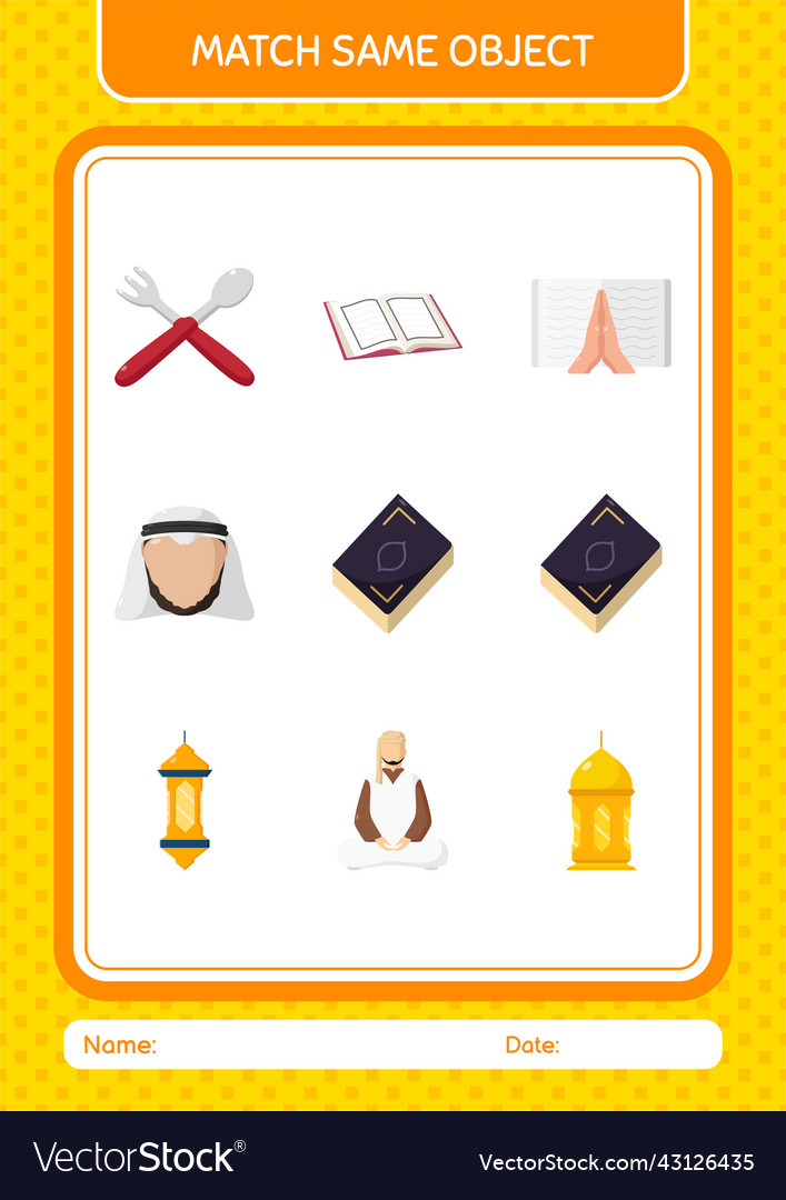 Match with same object game ramadan icon