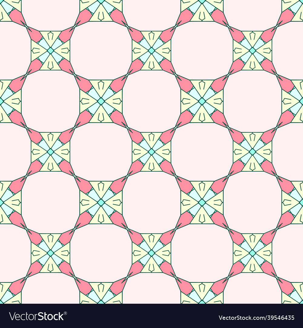 Multicolored ornamental object seamless repeat vector image Multicolored ornamental object seamless repeat