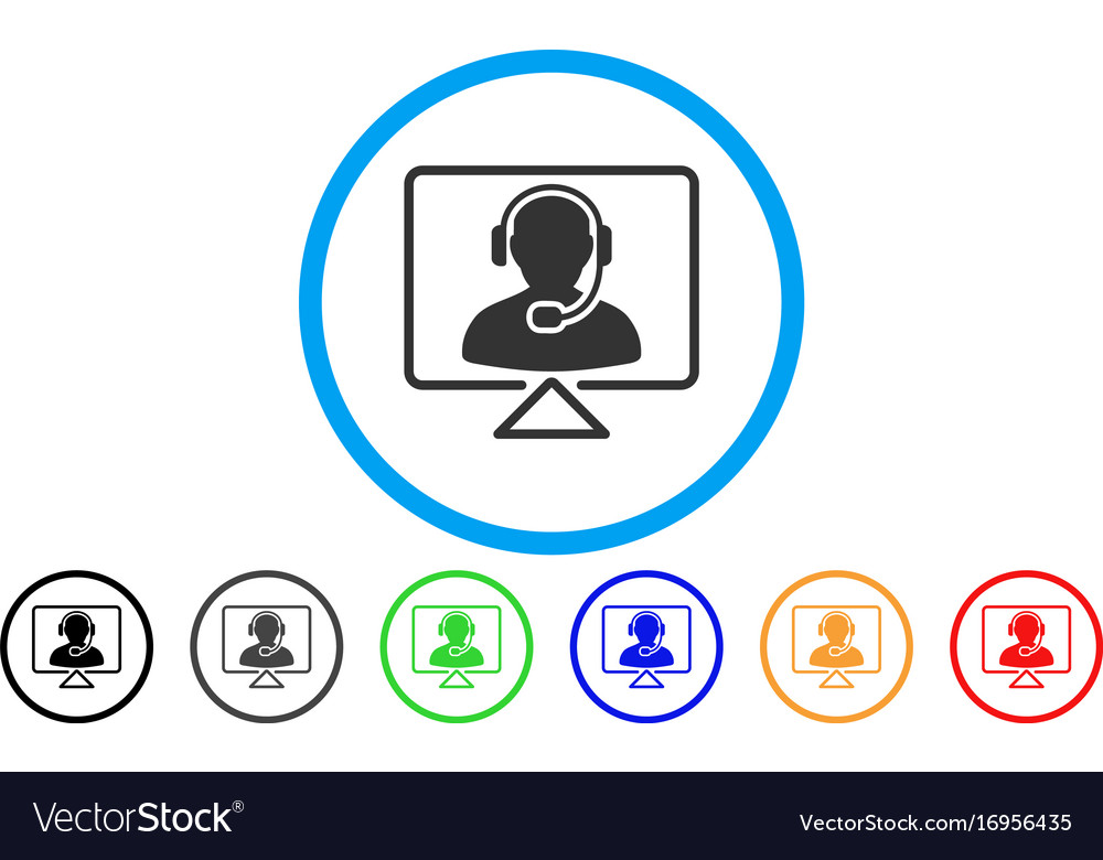 Online support rounded icon