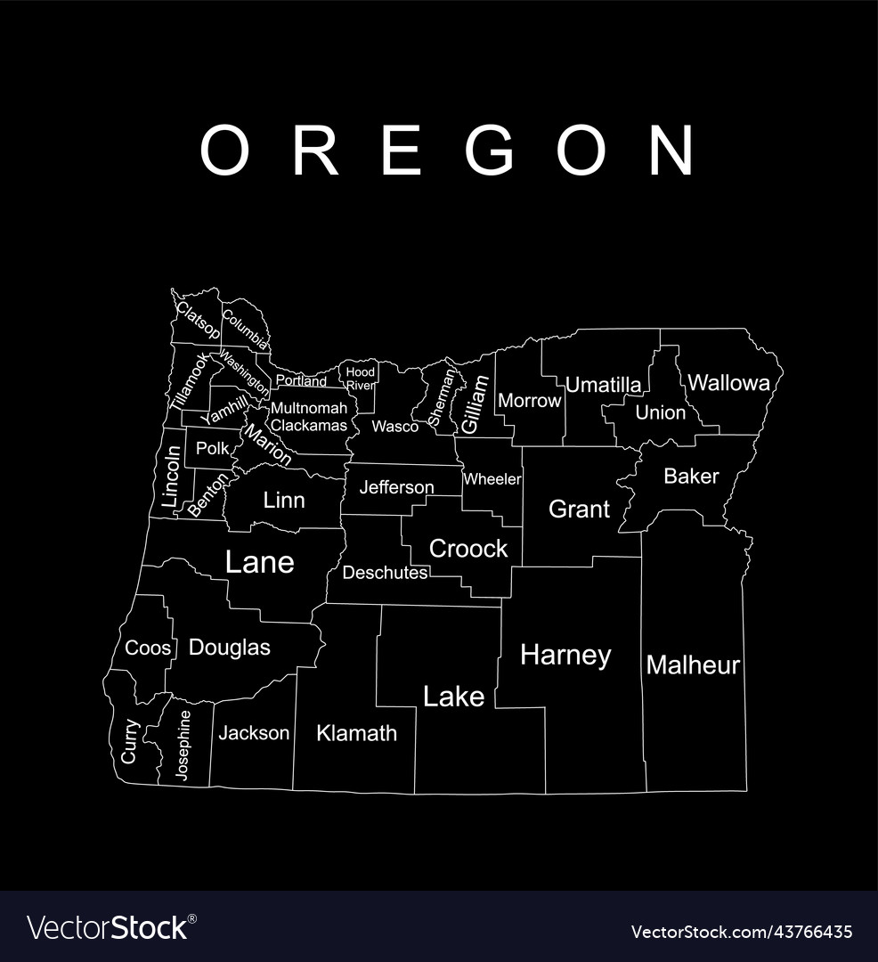 Oregon map silhouette isolated