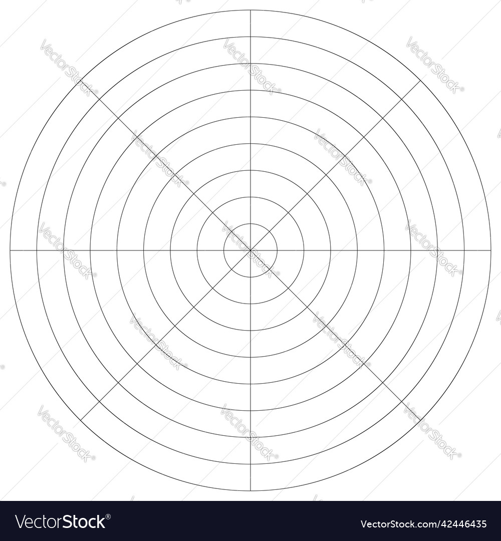 Polar kreisförmiges Gitternetz Piste Diagrammelement vector image Polar kreisförmiges Gitternetz Piste Diagrammelement