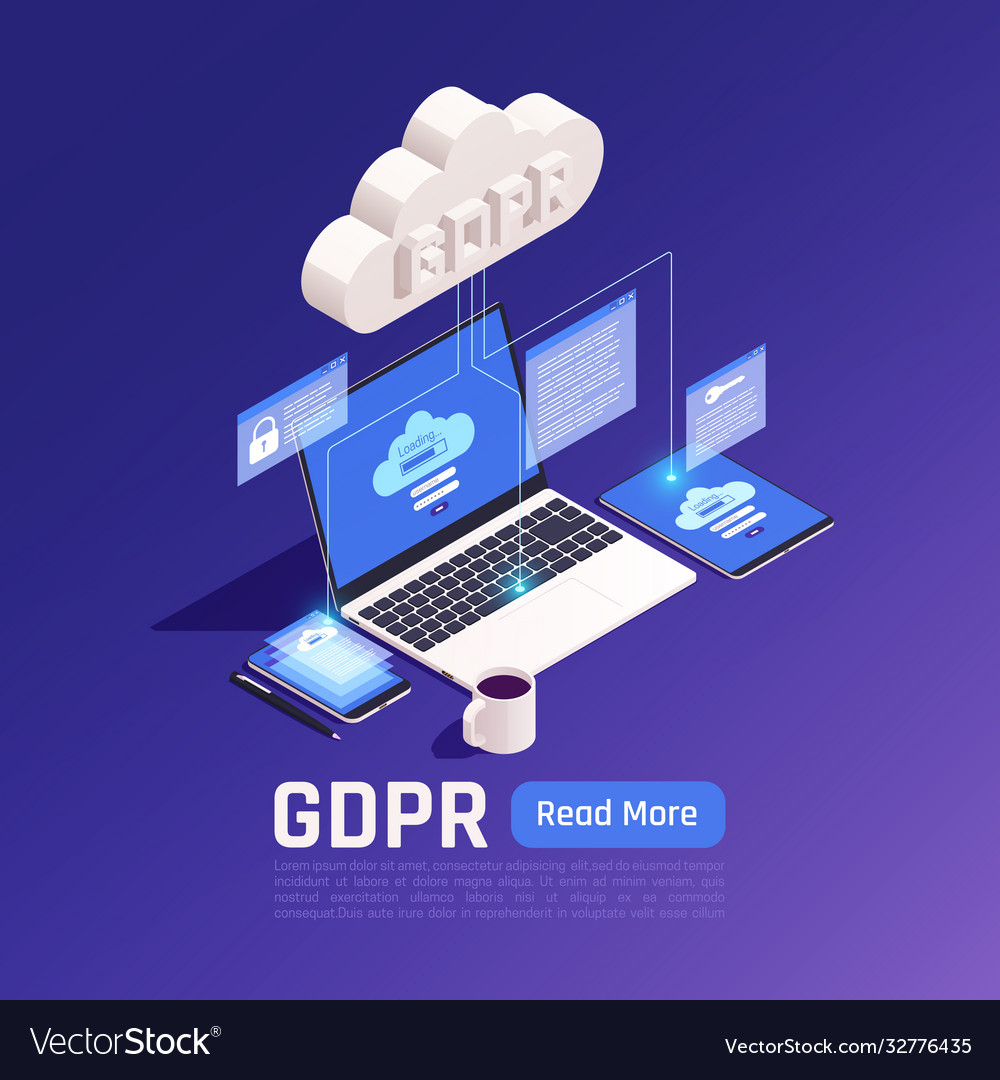 Privacy data gdpr background Royalty Free Vector Image