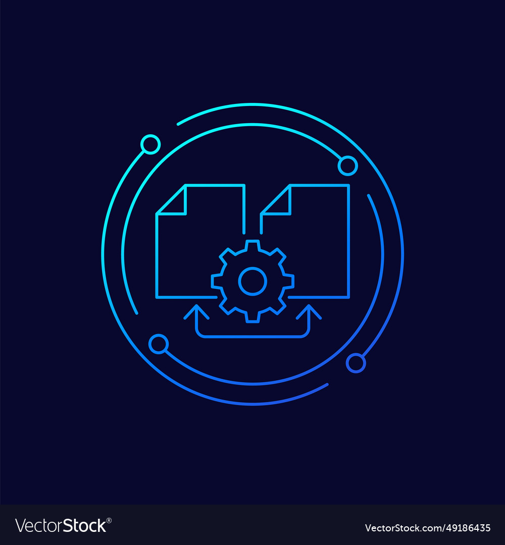 Reconciliation of files icon in linear design