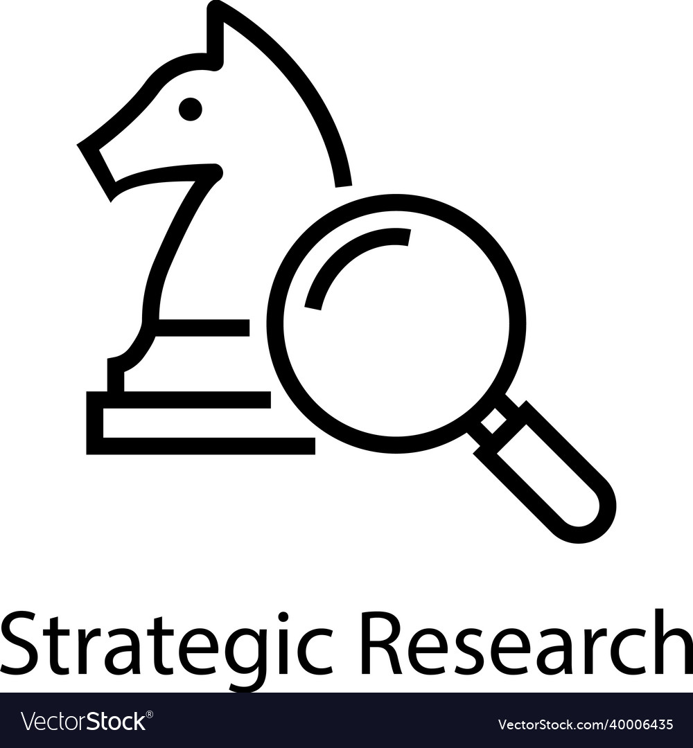 Research strategic line icon growth