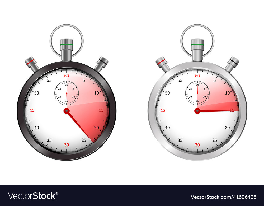 Set of realistic stopwatch or competition