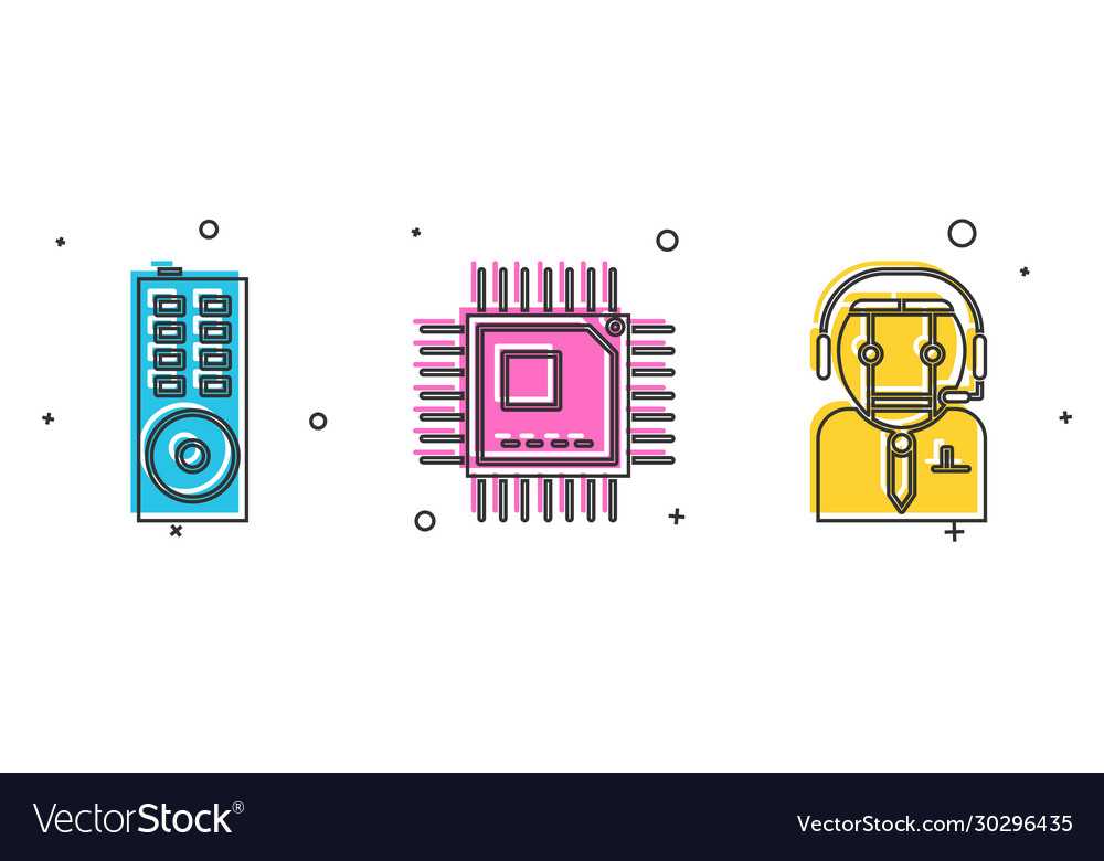 Remote Control Prozessor mit Mikroschaltungen einstellen Vector Image Remote Control Prozessor mit Mikroschaltungen einstellen