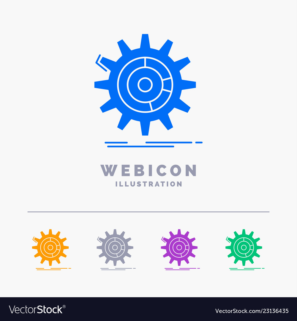 Datenverwaltung Prozessfortschritt 5 Farbe vector image Datenverwaltung Prozessfortschritt 5 Farbe
