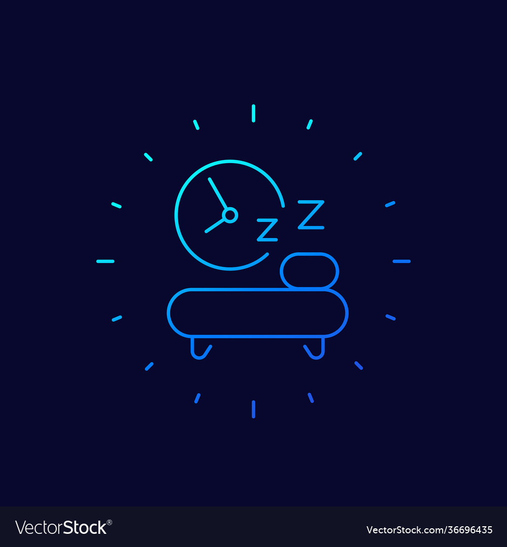 Sleeping time line icon