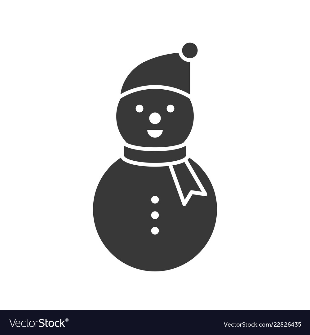 Snowman in christmas and winter theme glyph style