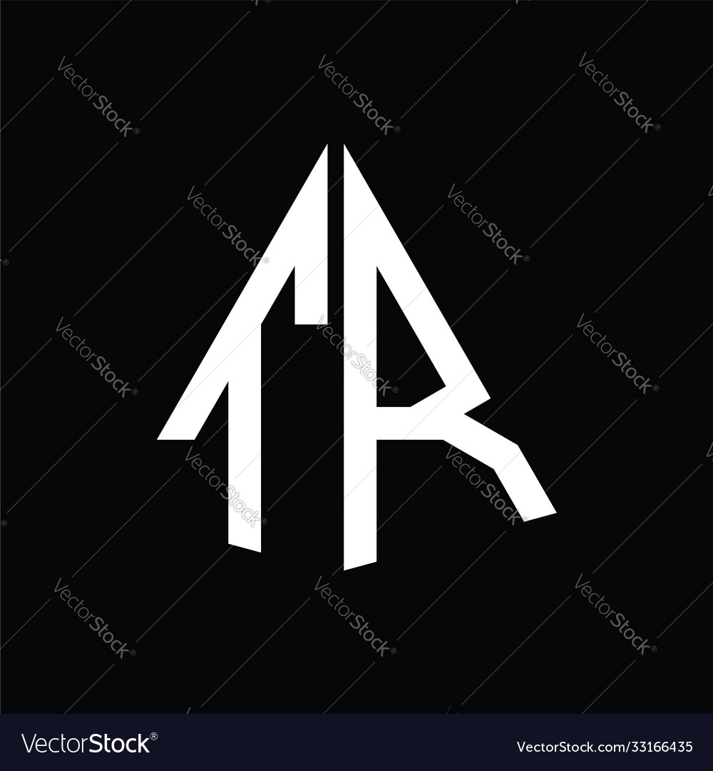 T r white triangle initials with a black