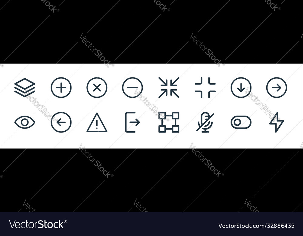 User interface line icons linear set quality vector image User interface line icons linear set quality