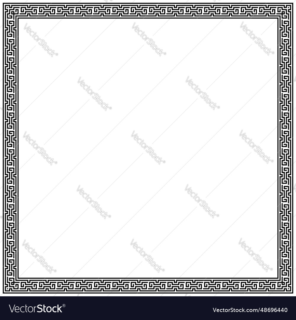 Black square frame in ancient greek style