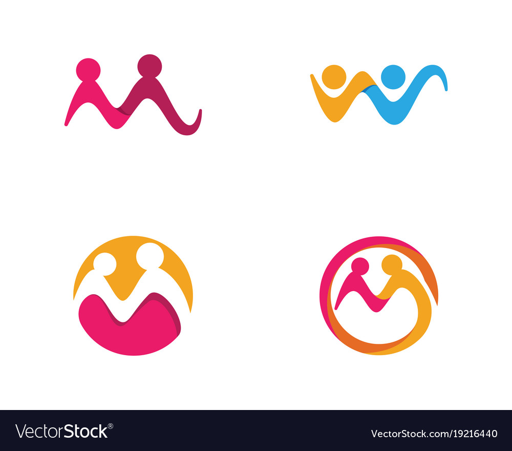 Community care logo template icon Royalty Free Vector Image