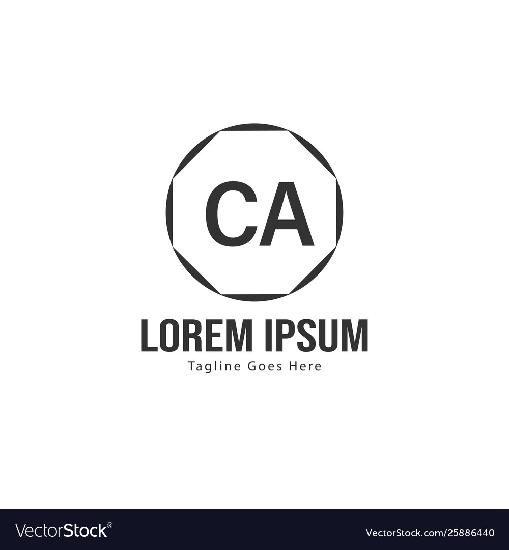 Initial ca logo template with modern frame