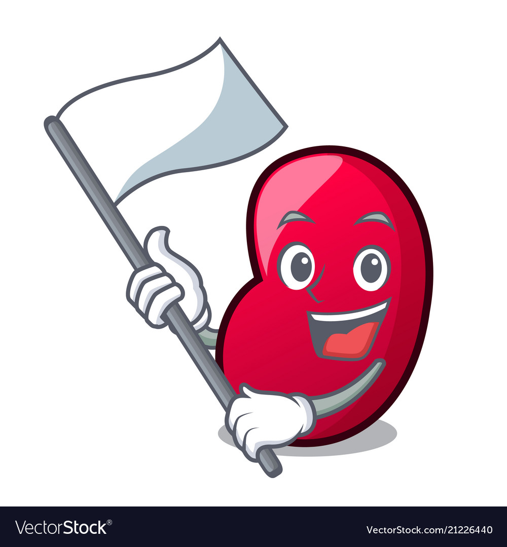 Jelly Bean Mascot mit Flagge