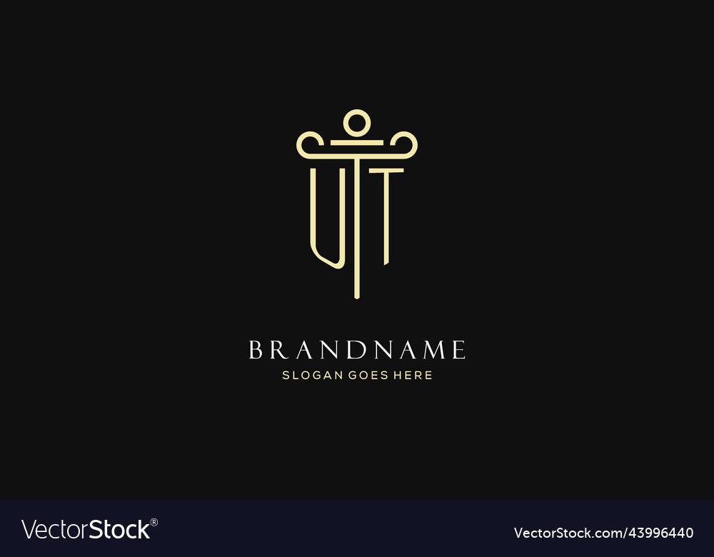 Luxury modern monogram ut logo for law firm