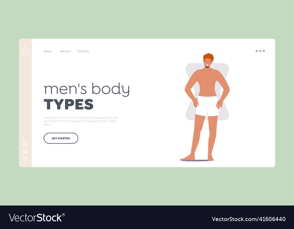 Men body types landing page template man