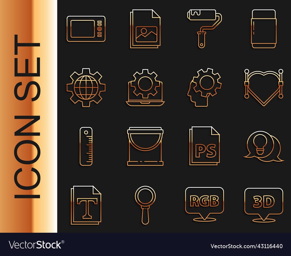 Set line speech bubble with text 3d light bulb vector image Set line speech bubble with text 3d light bulb