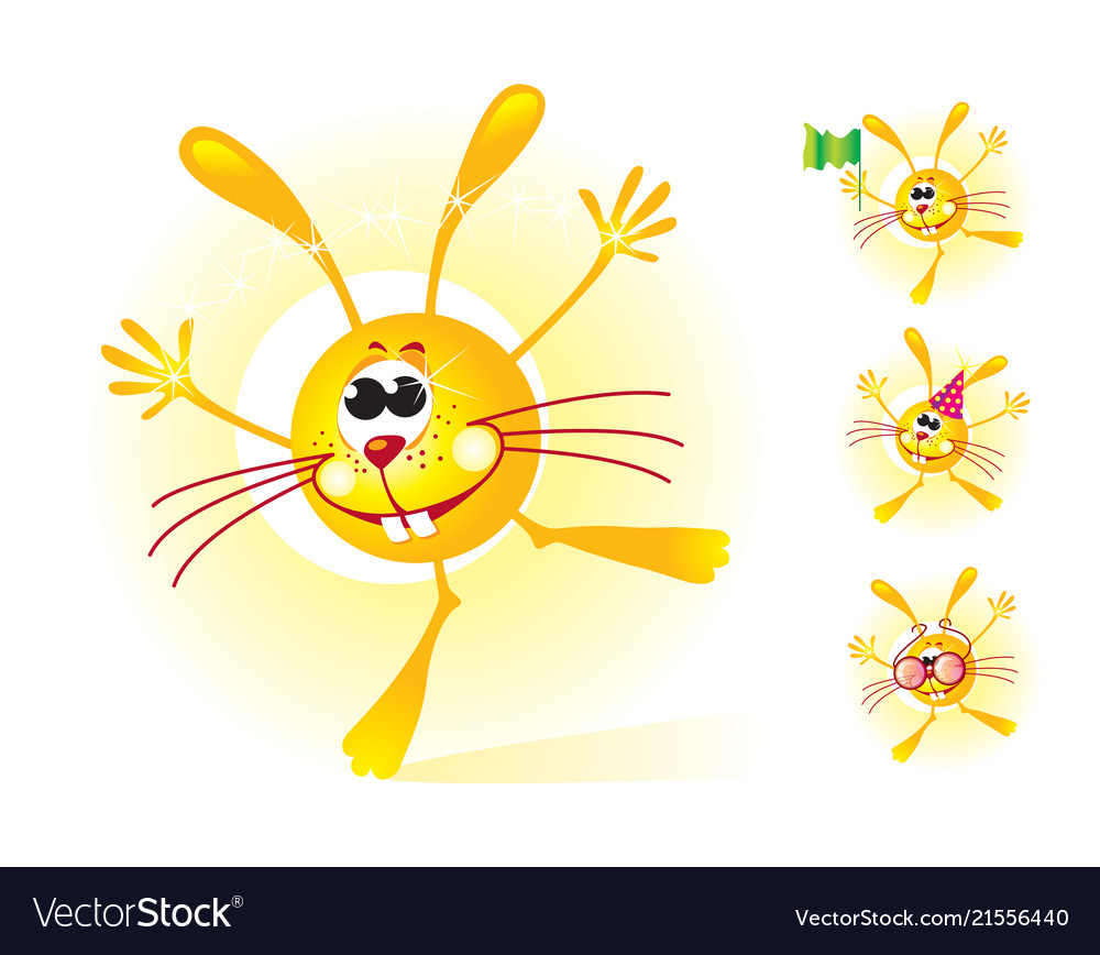 Sunny bunny mascot shining and smiling