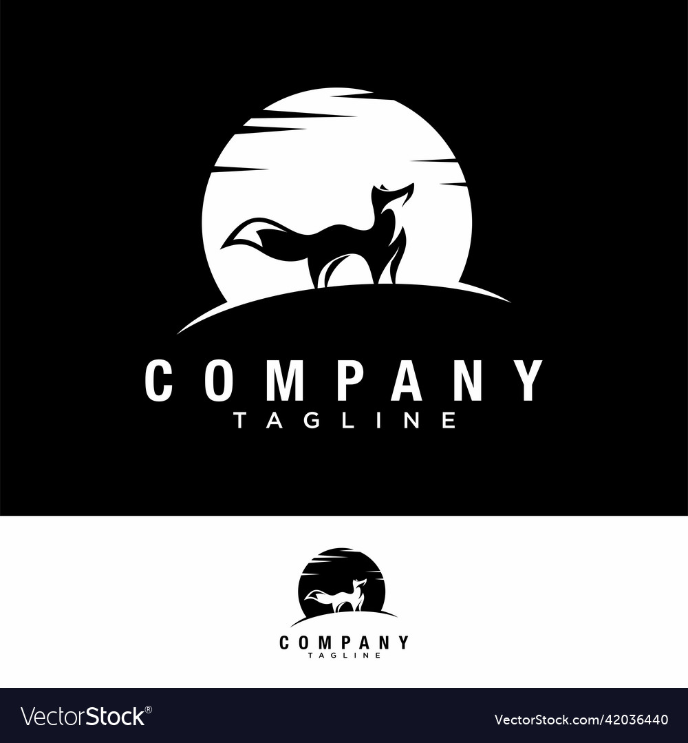 Unique fox logo design template Royalty Free Vector Image