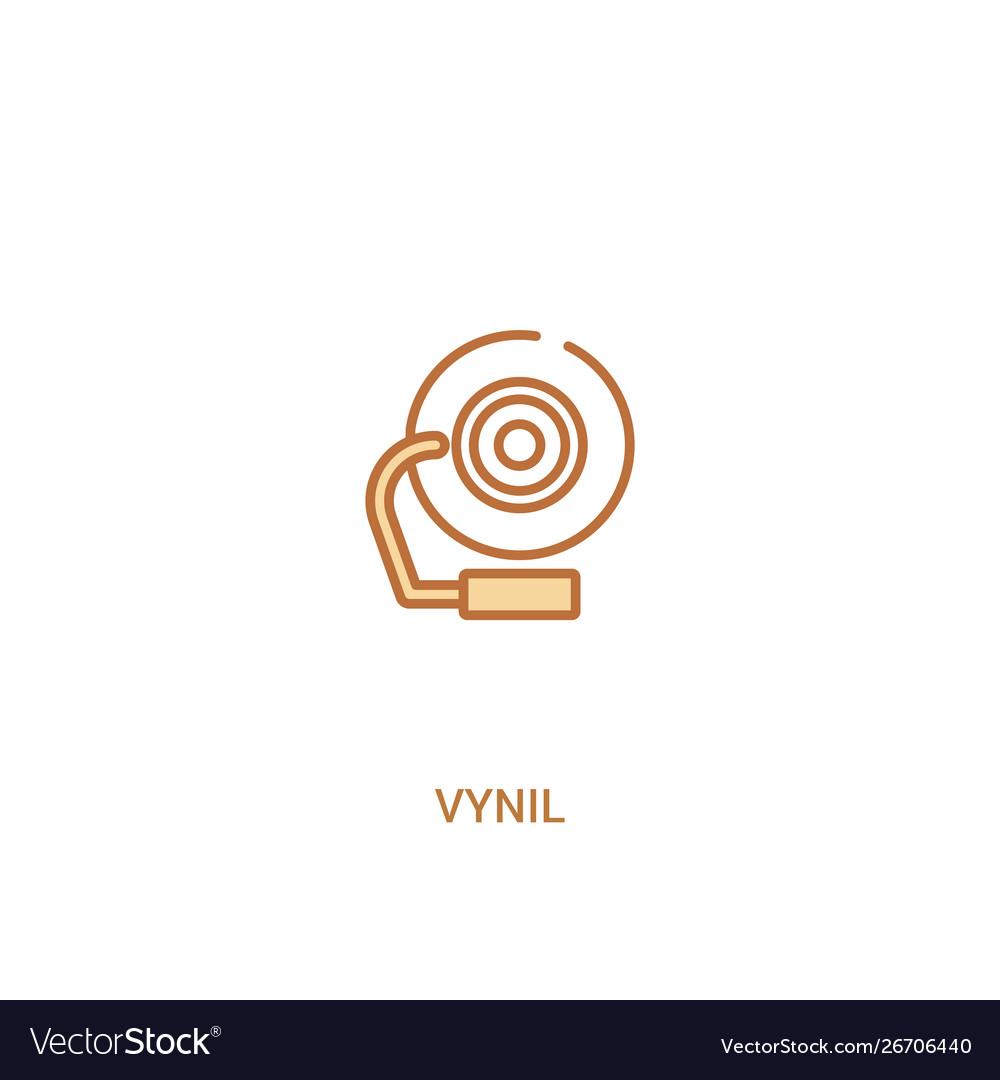 Vynil concept 2 colored icon simple line element vector image Vynil concept 2 colored icon simple line element
