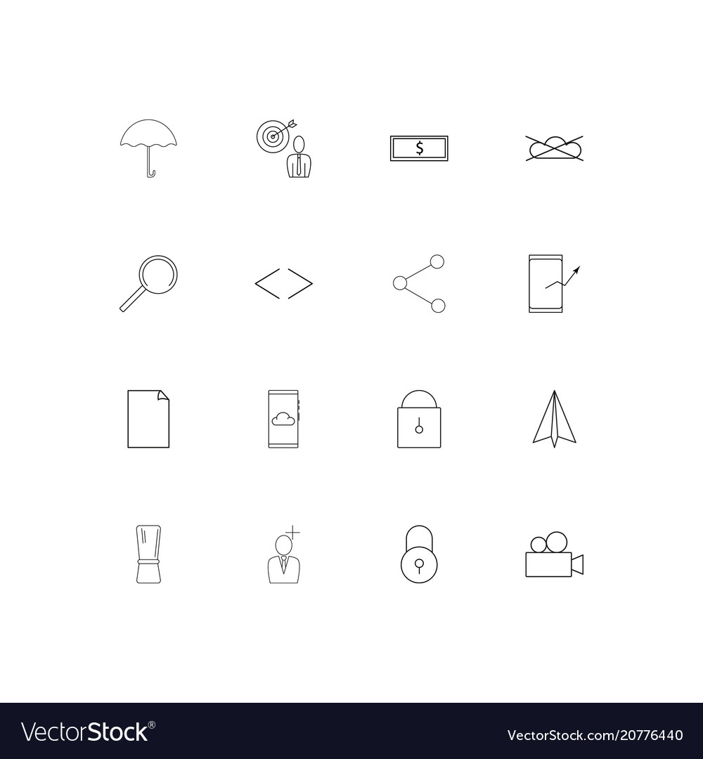 Web linear thin icons set outlined simple