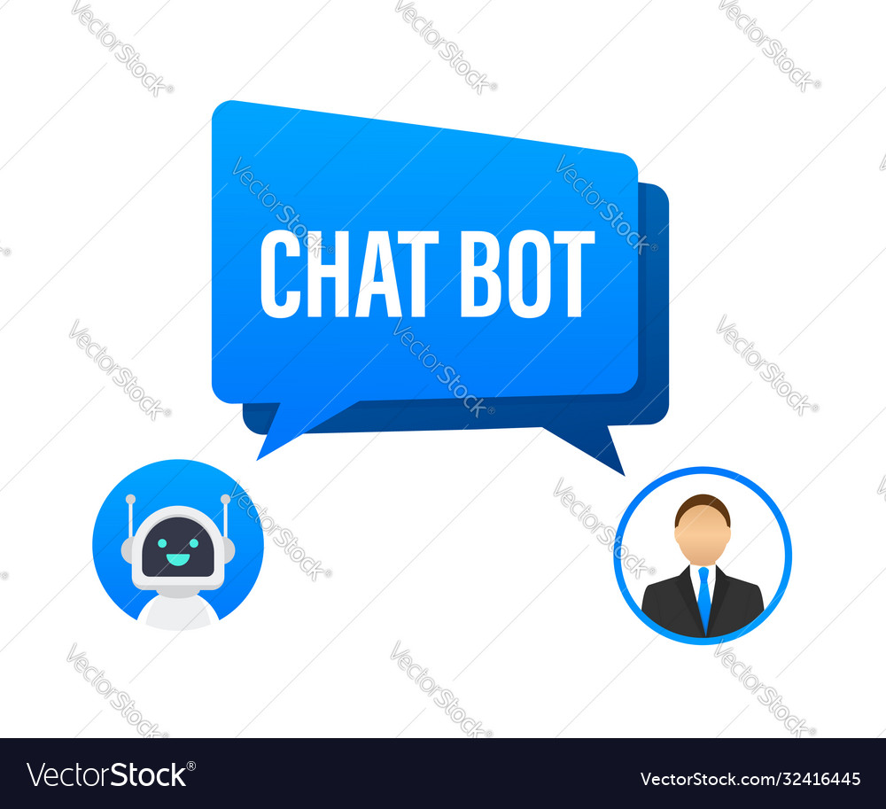 Chat bot mit Laptop Computer Roboter virtuelle vector image Chat bot mit Laptop Computer Roboter virtuelle