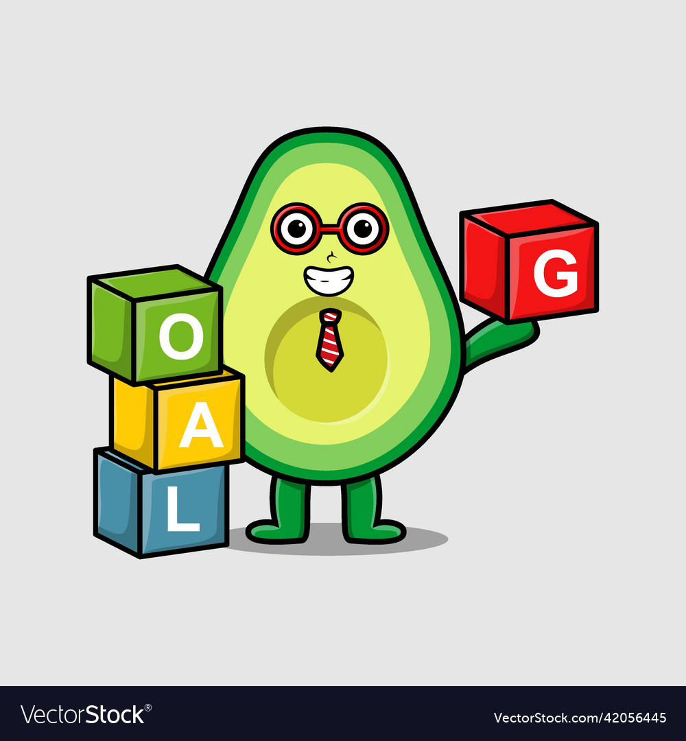 Cute Cartoon avocado Geschäftsmann Stapel Torbox