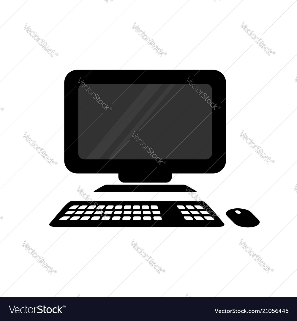 Desktop All In One Pc Design Royalty Free Vector Image