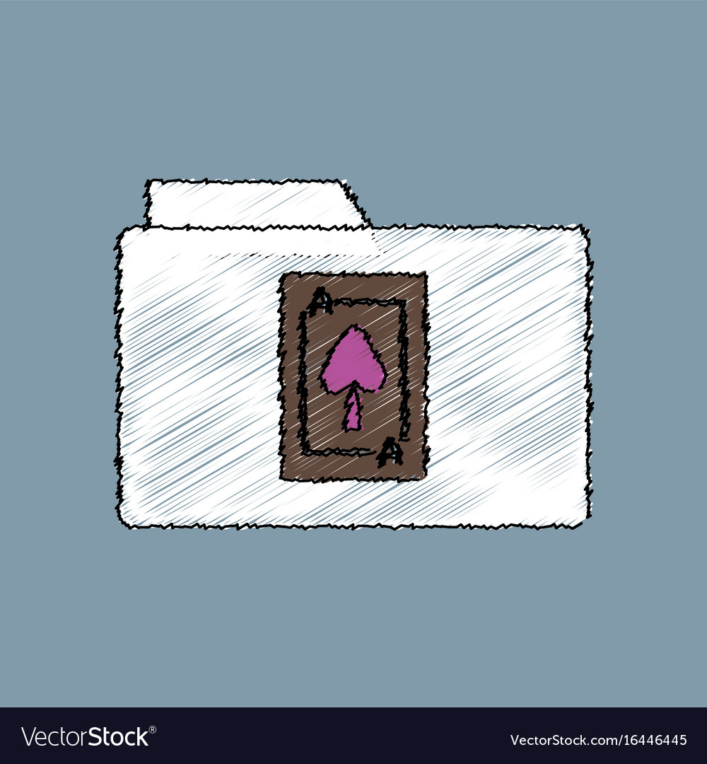 Flat shading style icon spade symbol on folder