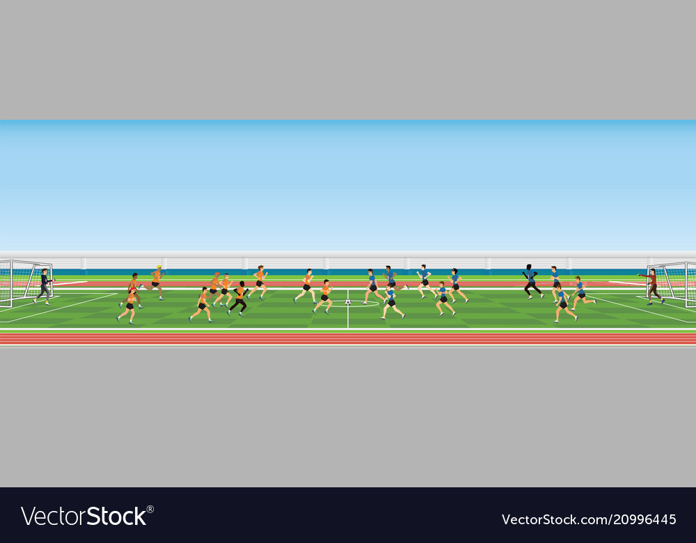 Fußball-Team in Aktion