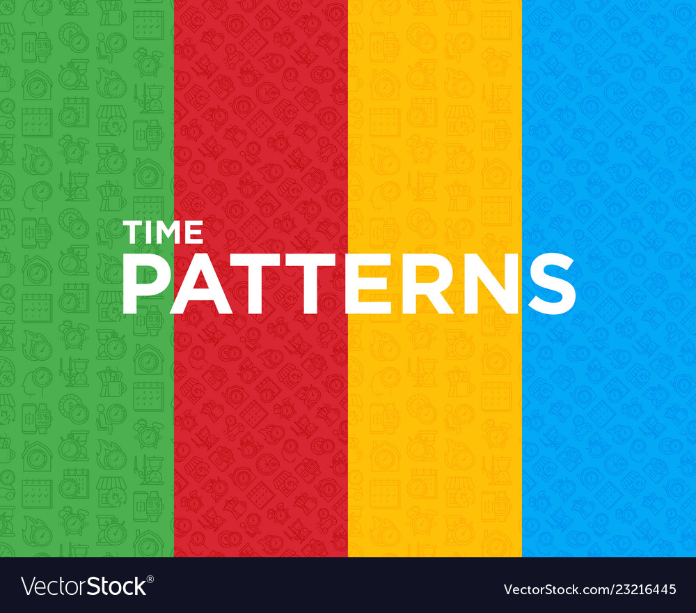 Four different time seamless pattern vector image Four different time seamless pattern
