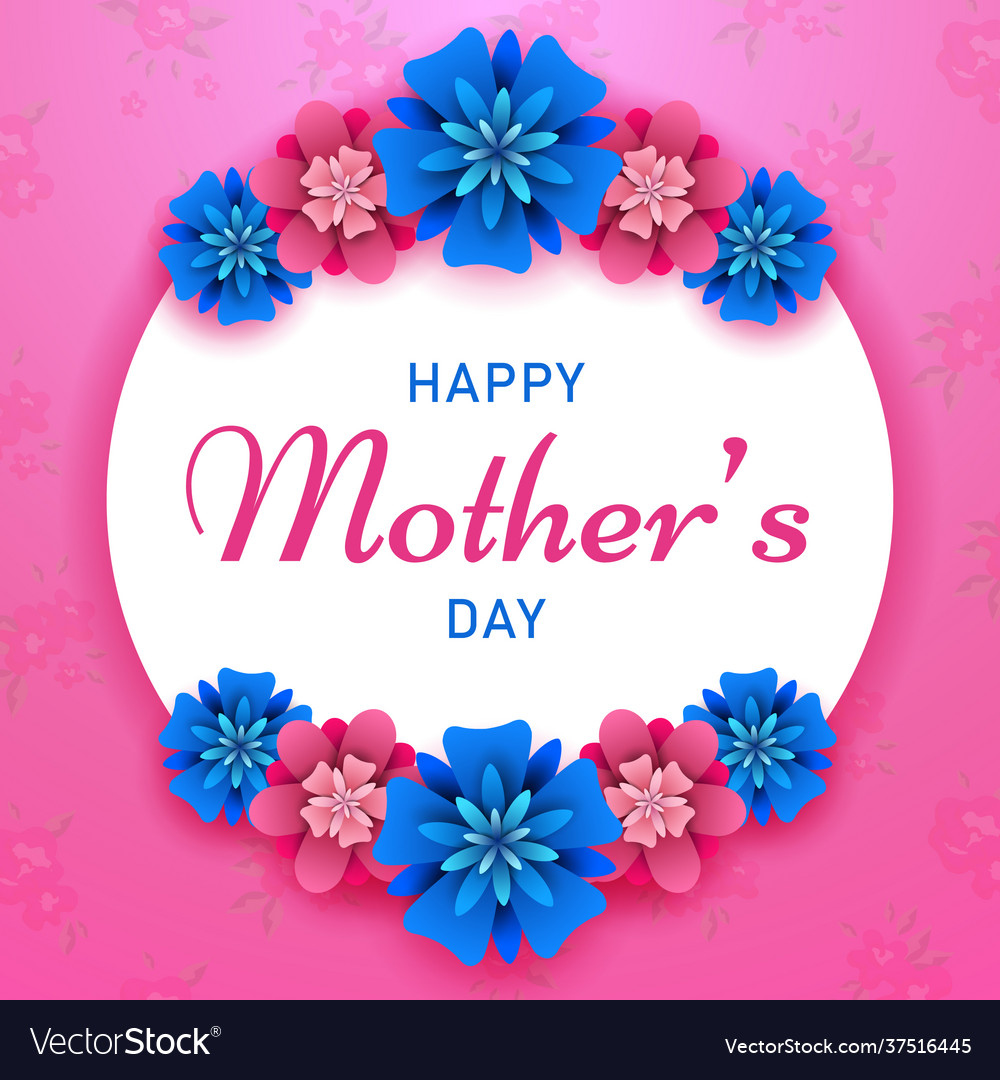 Happy mothers day on flowers background