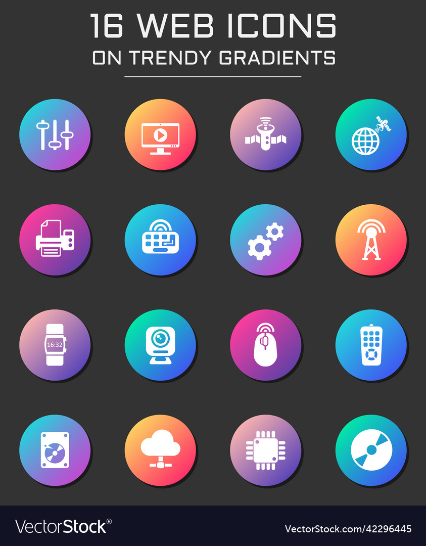 Hi tech icon set web icons