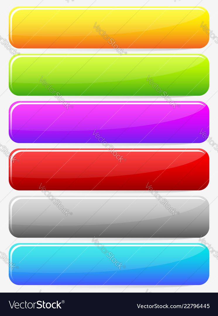 Horizontal blank button banner backgrounds set Vector Image