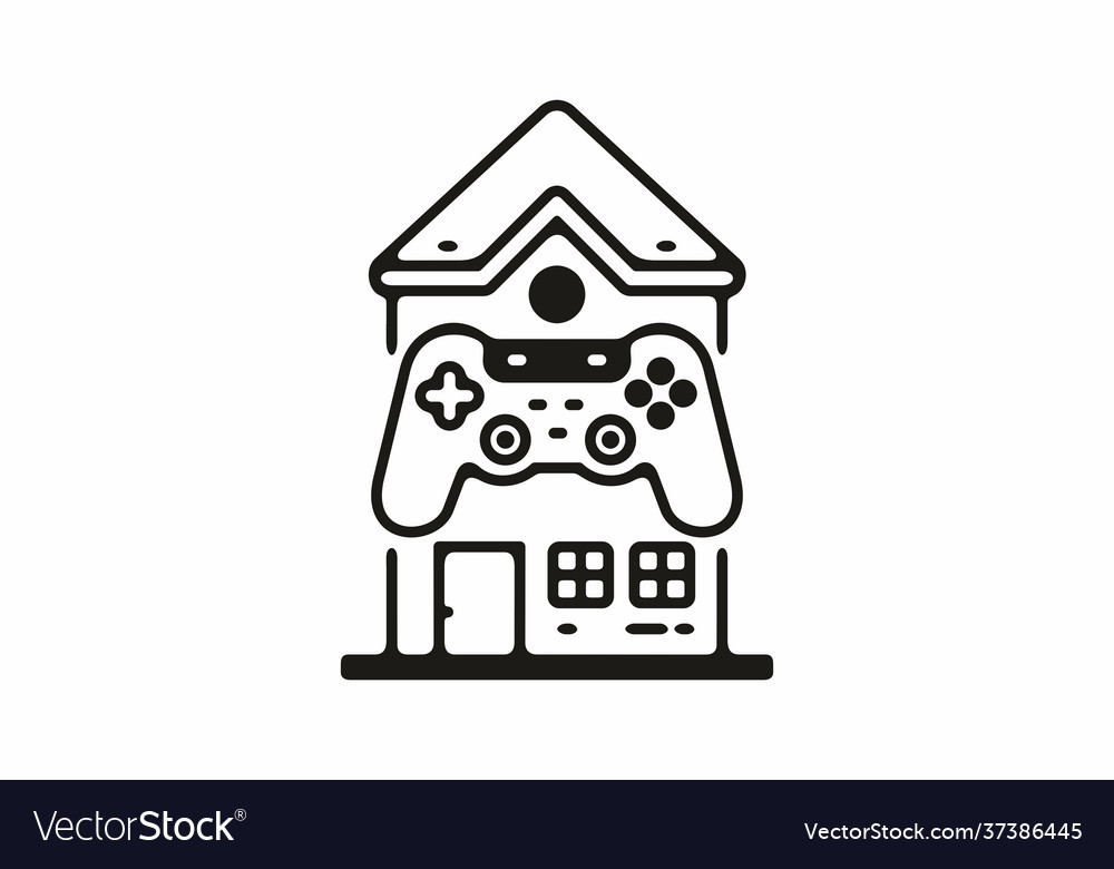 House gaming line art Royalty Free Vector Image