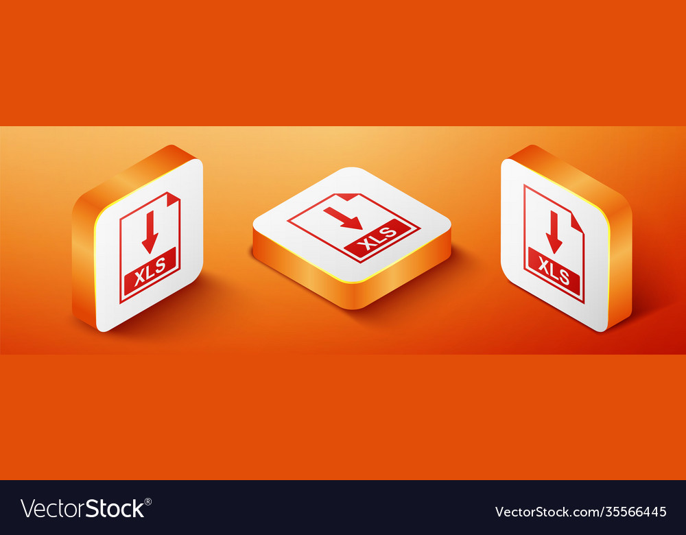 Isometric xls file document icon download