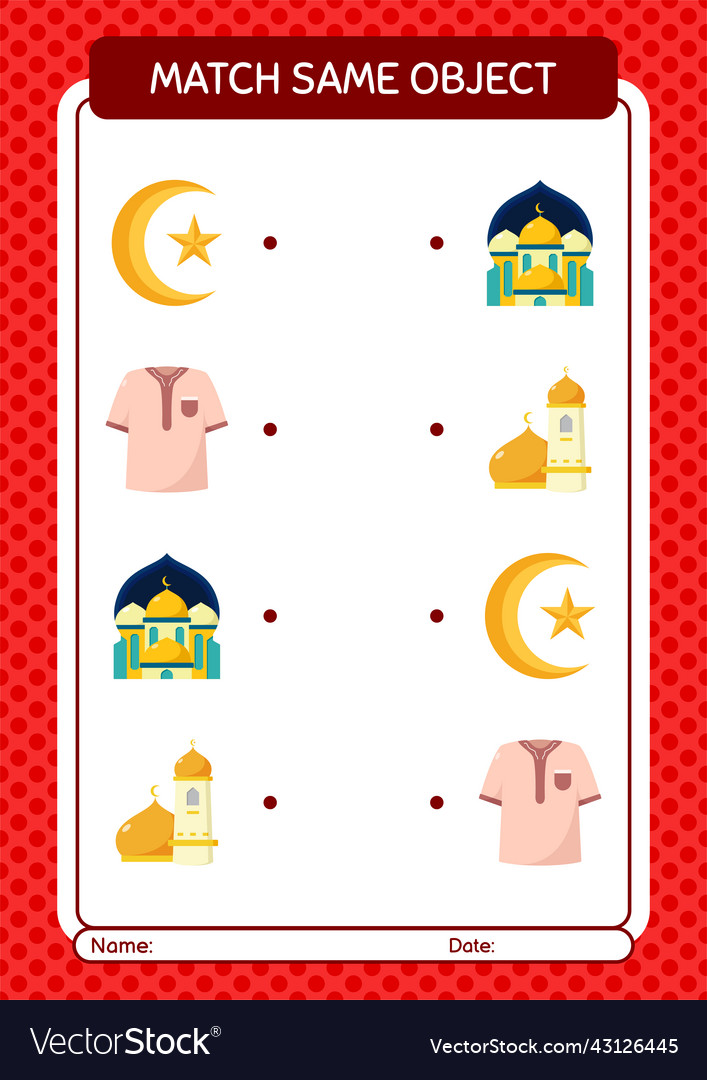 Match with same object game ramadan icon